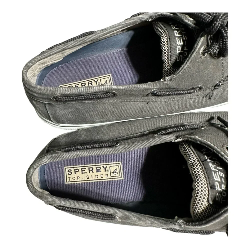 Sperry TopSider Grey Canvas Boat Shoes-Sz 8